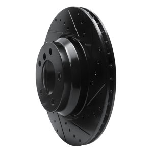 BMW 330XI Brake Rotor (1) - Front Right - R1 Concepts - Drilled & Slotted - Black - `06-`12